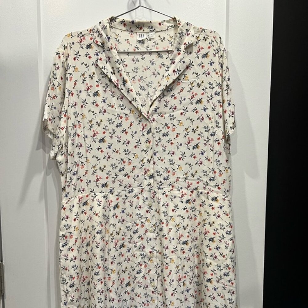 Gap Women Floral White Dress